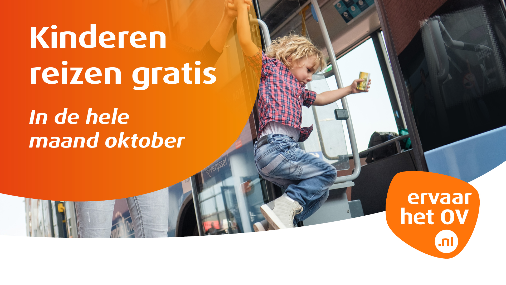 Kinderen reizen in oktober gratis met de bus en trein